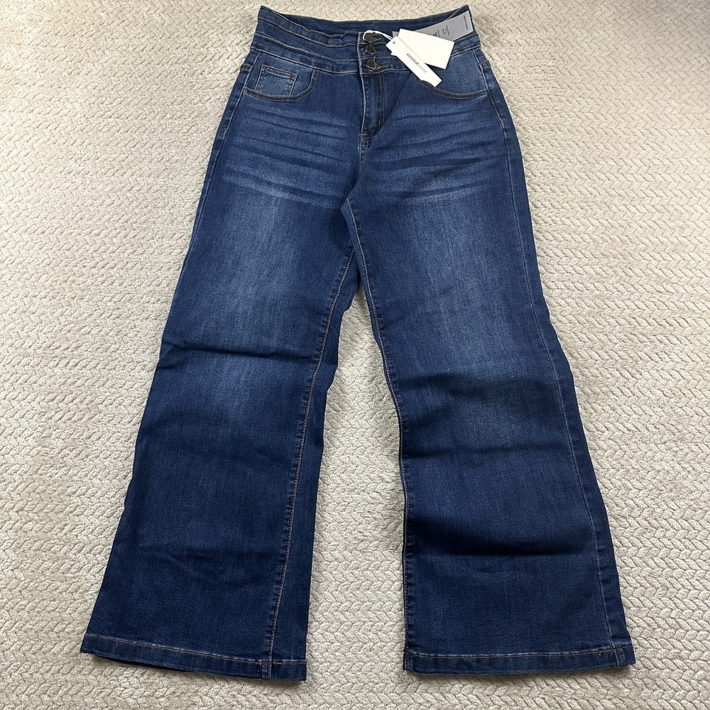 Roswear Wide Leg Jeans Women's M (28x29) High Waisted Stretch‎ Baggy Flare BOHO